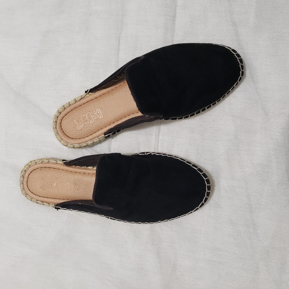 Brash Slide On Black Espadrilles